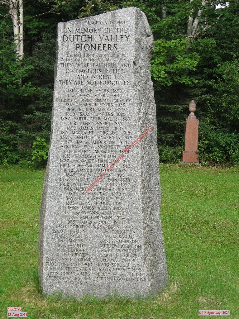 NB0279b Monument near Dutch Valley United Baptist Church, Chambers Settlement NB NB0279b Monument near Dutch Valley United Baptist Church, Chambers Settlement NB