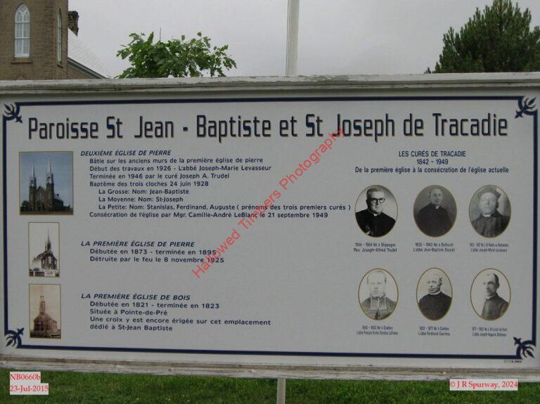NB0660b Signalisation a l'eglise catholique Saint Joseph et Saint Jean Baptiste catholique (Catholic), Tracadie Sheila NB