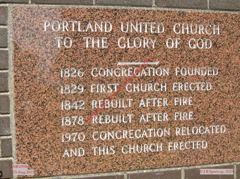 NB1058b Plaque at Portland United Church, Saint John NB NB1058b Plaque at Portland United Church, Saint John NB