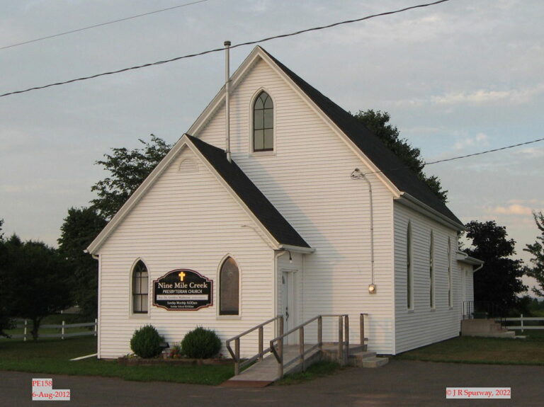 PE158 Nine Mile Creek Presbyterian Church, Nine Mile Creek PE, taken 06-Aug-2012 © 2022 JR Spurway PE158 Nine Mile Creek Presbyterian Church, Nine Mile Creek PE, taken 06-Aug-2012 © 2022 JR Spurway
