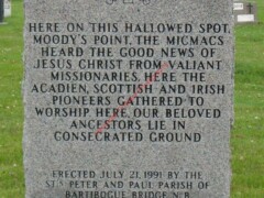 Monument at former Catholic Church of Saints Peter and Paul, Bartibog Bridge NB, ref: NB0643b NB0643b Monument at former Catholic Church of Saints Peter and Paul, Bartibog Bridge NB