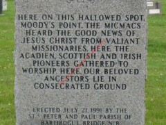 NB0643b Monument at former Catholic Church of Saints Peter and Paul, Bartibog Bridge NB